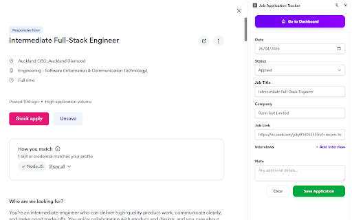 Job Application Tracker :: 🚀 Streamline your job search with the ultimate Job Application Tracker.
Automatically capture listings from your favorite career…