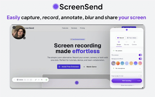 ScreenSend - Advanced Screen Recorder & Video Editor :: Free unlimited video capture tool to record, edit, share videos instantly.