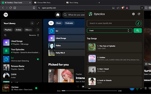 Syncrics - Lyrics Downloader :: Fetch synced and unsynced lyrics from Spotify tracks, albums, and playlists. Save as LRC files.