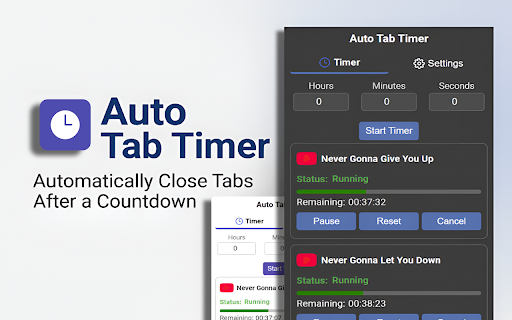 Auto Tab Timer :: Automatically closes tabs after a countdown.