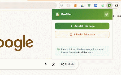Profiller - Autofill & Fake Data :: Autofill web forms from your saved profile in one click. Right-click any field to insert a value or generate fake data.