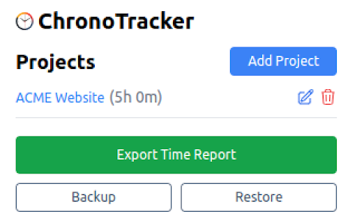 ChronoTracker :: A simple time tracking extension for freelancers.