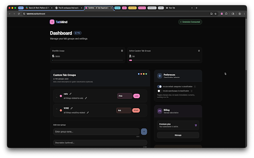TabMind | Tab Groups Made Easy :: Automatically group Chrome tabs by topic with AI to stay focused and find tabs faster.