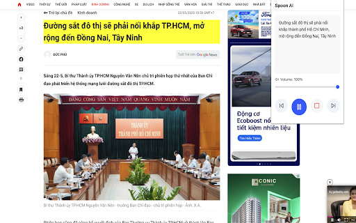 Spoon AI: Trợ lý đọc tiếng Việt :: Đọc nội dung trang web bằng giọng đọc hay và tự nhiên với một nút bấm. Dùng để đọc báo, sách online, truyện online và hơn thế nữa