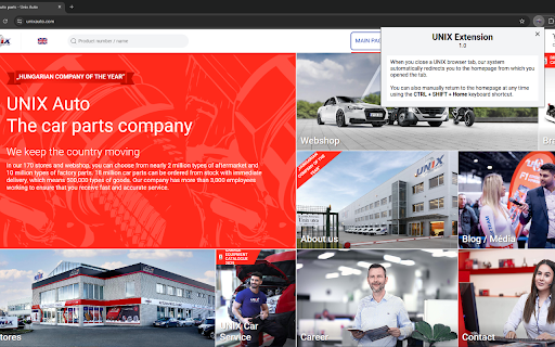 UNIX Car Parts extension :: Install the UNIX Auto Parts extension to your browser and browse more comfortably on UNIX Auto websites.