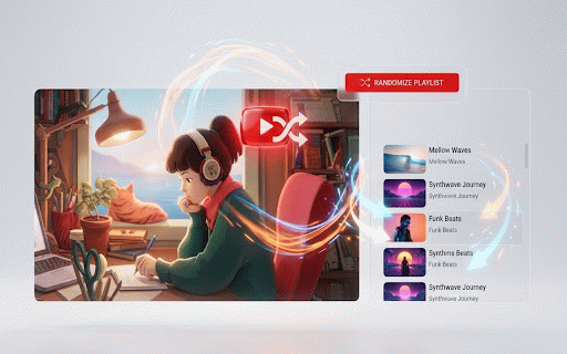 YouTube Playlist Randomizer :: YouTube Playlist Randomizer helps you shuffle playlists and discover hidden videos without changing your original playlist.