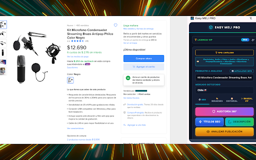 Easy MELI PRO :: Herramienta PRO para Vendedores de MercadoLibre. Optimización de títulos con IA.
