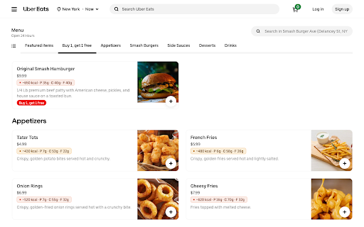 Calorie Tracker for Uber Eats — Calories & Macros :: Calorie counter for Uber Eats: see estimated calories & macros on every dish before you order. Track nutrition as you browse.