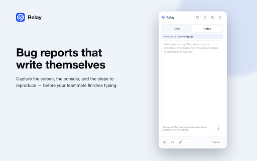 Relay :: Turn page context into editable Linear or Jira tickets.