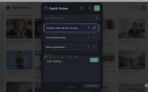 Quick Note-to-Cloud Lite :: A fast, simple notes sidebar for your browser.