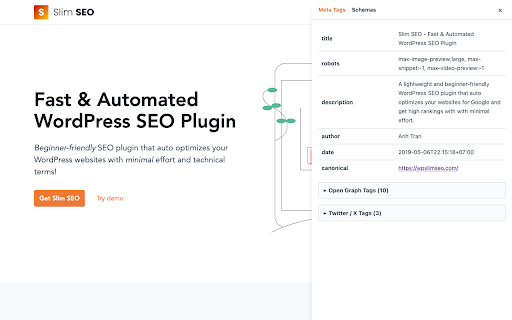 SEO Analyzer by Slim SEO :: Analyze your page and provide a SEO report.
