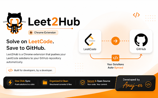 Leet2Hub :: Effortlessly capture and push LeetCode solutions (with AI explanations!) to your GitHub repository