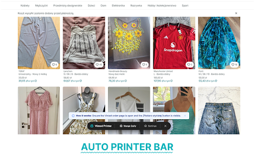 Vinted Auto Printer: Label & PDF Automation :: Automate Vinted shipping! Download, embed codes, merge PDFs, and auto-print thermal labels directly to your local printer.