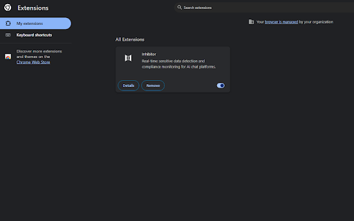 Inhibitor :: Real-time sensitive data detection and compliance monitoring for AI chat platforms.