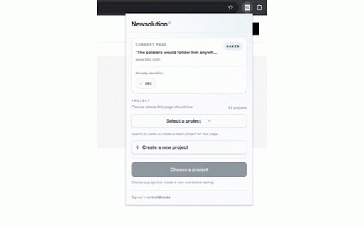 Newsolution Chrome Extension :: Browser extension for the Newsolution platform
