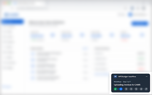 MFDLedger AutoFlow :: Automate CAMS and KFIN RTA portal navigation; upload and download MFDLedger invoice files.