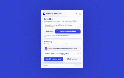 OneApply Assistant :: Scrape job posts and autofill applications from your OneApply resume package.