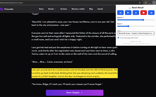 Read Aloud Auto Next (Novel Reader) :: Read novels/articles aloud with natural voices and auto-next-page navigation.
