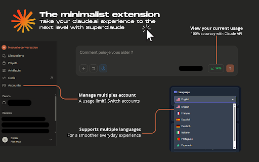 Super Claude :: Enhance your Claude AI experience with Super Claude - usages, notifications, and more!