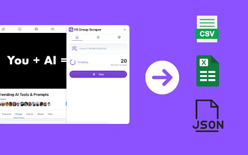 FB Group Scraper :: FB Group Scraper helps you Scrape Facebook Group members and export them into CSV/JSON/Excel file.