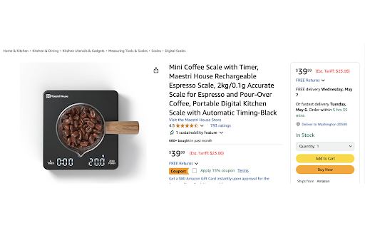 Hostile Tariffs for Amazon :: Displays estimated tariff costs next to product prices on Amazon.