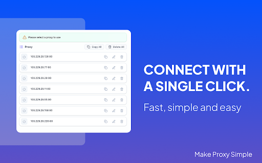 Make Proxy Simple Switcher :: Proxy Switcher: Fast IP change, blocks WebRTC, ads, sets geo, fingerprint, and User Agent.