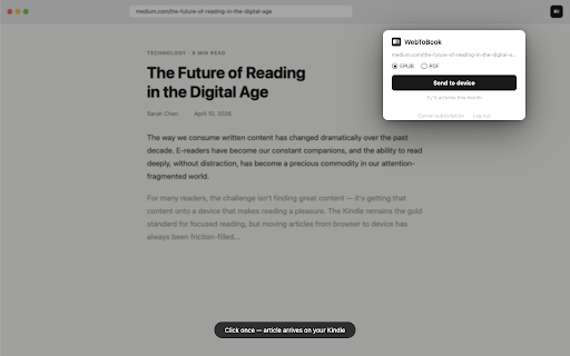 WebToBook :: Send any web article to your Kindle in seconds.