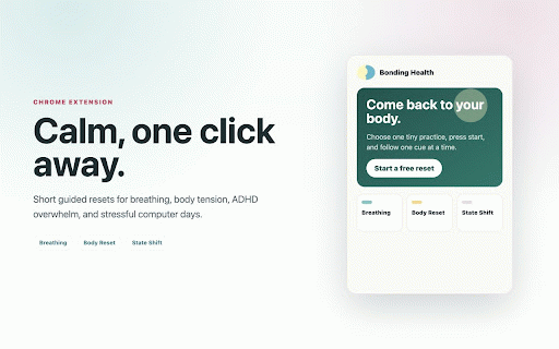 Bonding Health Reset :: One-click breathing and body resets for calmer workdays in Chrome.