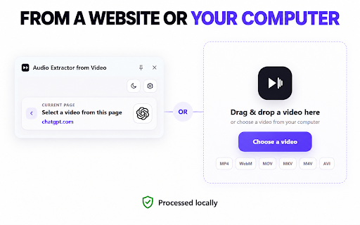 Audio Extractor from Video :: Extract sound from video to audio converter MP4 to MP3. Get audio from video files (mov, mkv, webm..)