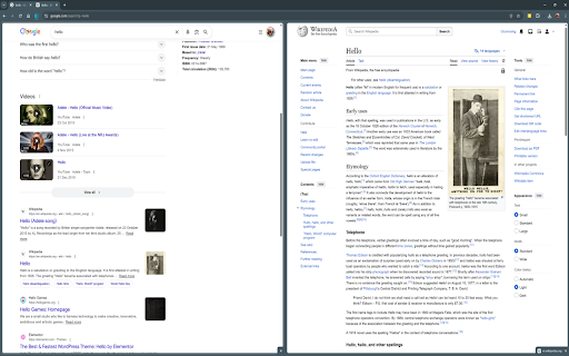Split View: Open Left Pane Links in Right Pane :: When using Chrome's native Split View, clicking a link in the left pane opens it in the right pane.