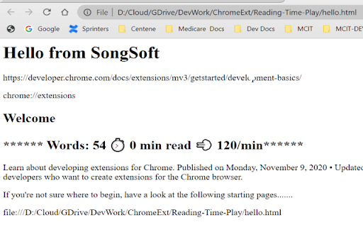 Reading Time - Play :: Add the reading time to Chrome Extension documentation articles
