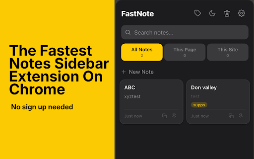 FastNote :: The fastest sidebar note app for Chrome.