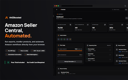 AMZBoosted - Amazon Seller Central Reports & Automation :: Amazon Seller Central automation suite for Brand Analytics, Opportunity Explorer, exports, and research.