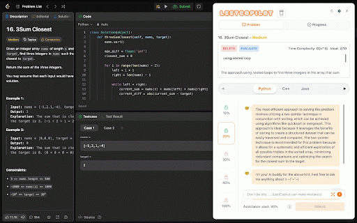 LeetCopilot :: A LeetCode Hint Tool Chrome Extension