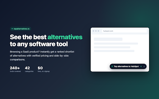 Software Alternatives Finder :: See the top alternatives to any software tool you're viewing, with verified pricing and side-by-side comparisons.