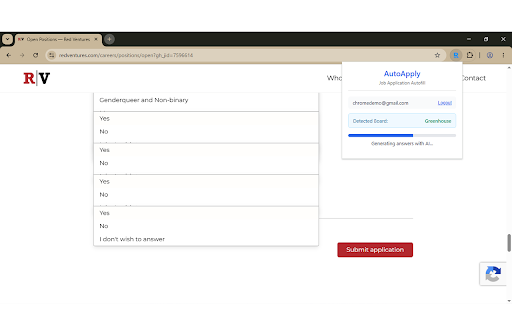 RoleStack — Job Application Autofill :: Automatically fill job applications on Greenhouse, Lever, Ashby, and Workable