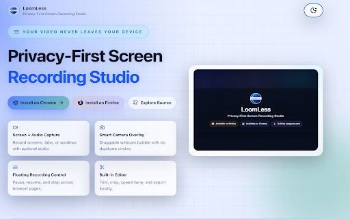 LoomLess Studio :: Privacy-First Screen Recording Studio