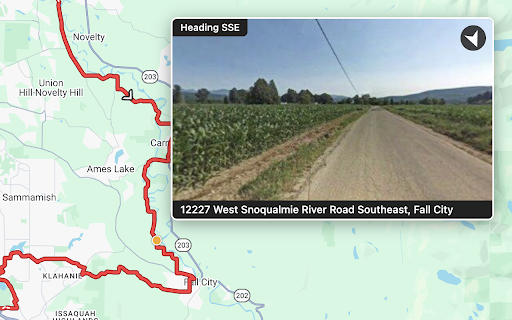 Hover Street View for RideWithGPS — preview cycling routes :: Hover over a RideWithGPS route to preview Google Street View. Scout entire cycling routes without dragging the pegman.