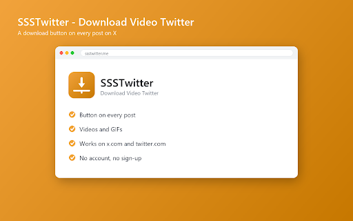 SSSTwitter - Download Video Twitter :: Adds a save button to posts on X (Twitter) so you can download a video or GIF without leaving the timeline.