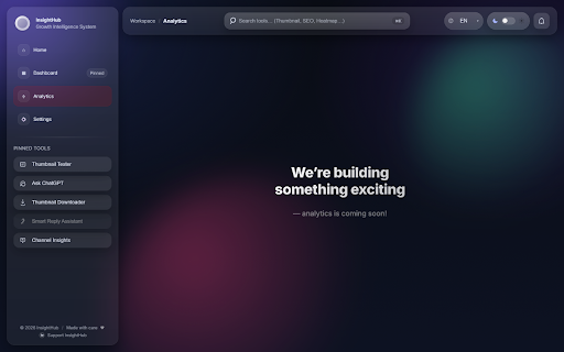 YouTube Toolkits: Thumbnail Tester, View Tags, AI Replies & More :: YouTube toolkits: Thumbnail Tester, View Tags, AI Comment Replies, and real-time Channel Insights.