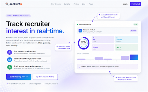 JobHuntrr - LinkedIn Job Outreach Assistant :: Save LinkedIn jobs and send outreach emails directly from LinkedIn