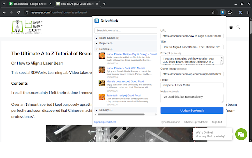 DriveMark :: Save and sync bookmarks across devices using Google Sheets.