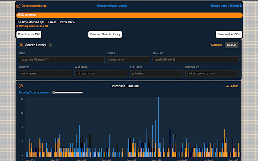Better Audible Library :: Download, search, and visualize your Audible library