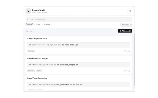 PromptVault Sync for Chrome :: Lưu trữ, tìm kiếm và sao chép nhanh các câu lệnh & prompt tái sử dụng.