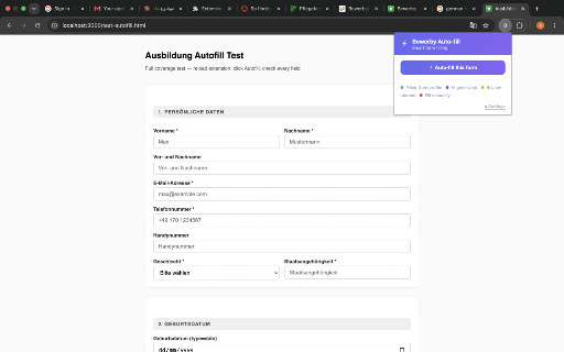 Bewerby Auto-fill :: Auto-fill job application forms with your Bewerby profile and AI.