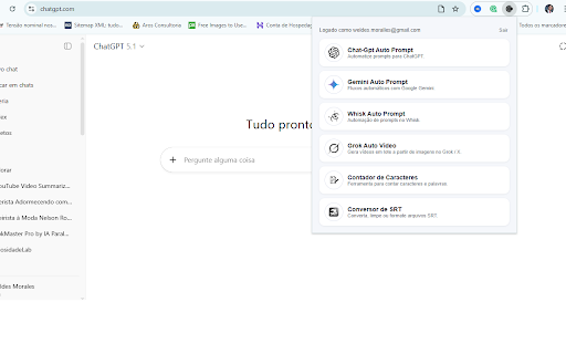 Automations for Dark Channels :: Extensão com autenticação e atalhos para Chat-Gpt, Gemini e Whisk Auto Prompt, Grok Auto Vídeo, etc....