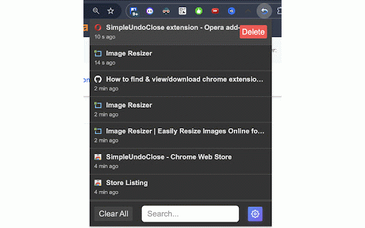 SERP Simple Undo Tab Close :: A simple popup to undo closed tabs, just that and a bit more.