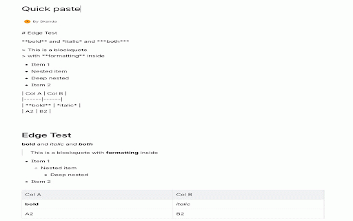 Markdown Paste Converter :: Converts markdown to the target site's format on paste.