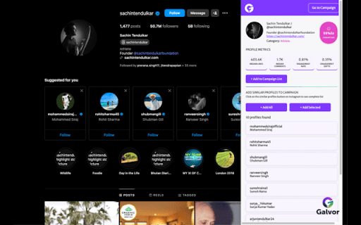 Instagram Insights by Galvor :: Tool to instagram profiles and manage campaigns on Galvor