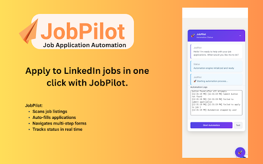 JobPilot :: JobPilot allows one-click application submission across major job portals while automatically tracking applications.